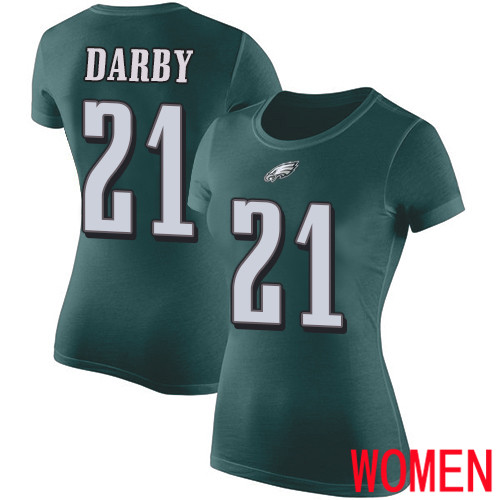 Women Philadelphia Eagles #21 Ronald Darby Green Rush Pride Name and Number NFL T Shirt->women nfl jersey->Women Jersey